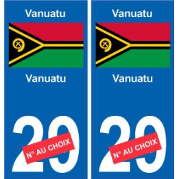 Vanuatu sticker numéro département au choix autocollant plaque immatriculation auto
