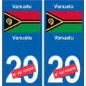 Vanuatu sticker numéro département au choix autocollant plaque immatriculation auto
