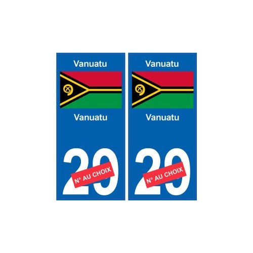 Vanuatu sticker numéro département au choix autocollant plaque immatriculation auto
