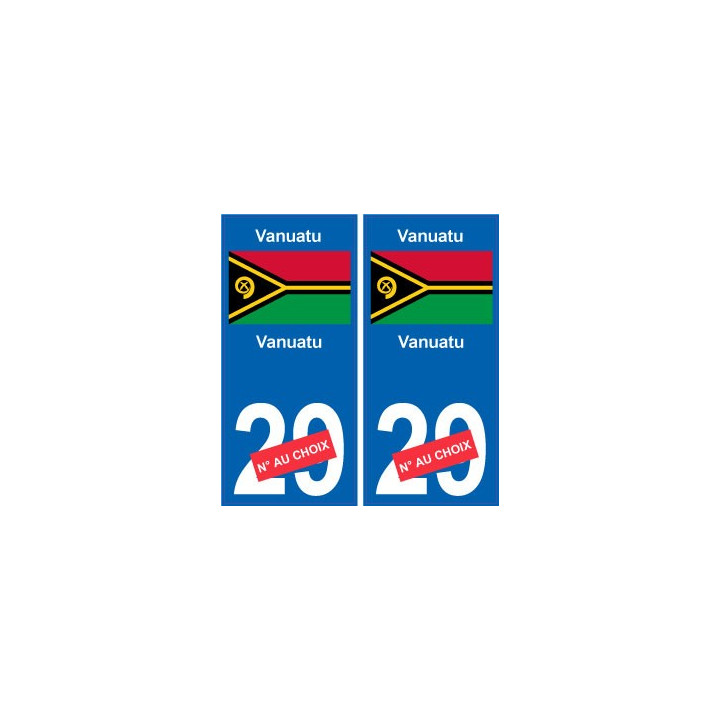 Vanuatu sticker numéro département au choix autocollant plaque immatriculation auto