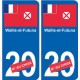 Wallis-et-Futuna sticker numéro département au choix autocollant plaque immatriculation auto