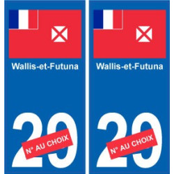 Wallis-et-Futuna sticker numéro département au choix autocollant plaque immatriculation auto