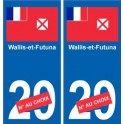Wallis-et-Futuna sticker numéro département au choix autocollant plaque immatriculation auto