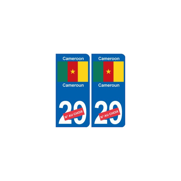 Cameroun Cameroon sticker numéro département au choix autocollant plaque immatriculation auto