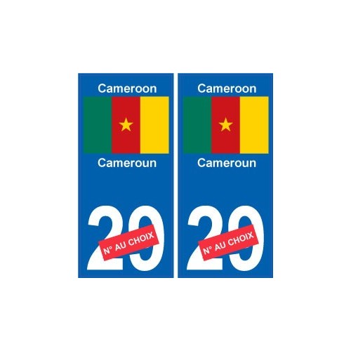 Cameroun Cameroon sticker numéro département au choix autocollant plaque immatriculation auto