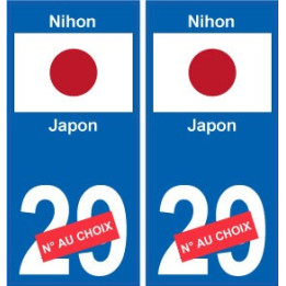 Japon Nihon sticker numéro département au choix autocollant plaque immatriculation auto