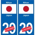 Japon Nihon sticker numéro département au choix autocollant plaque immatriculation auto