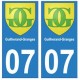07 Guilherand-Granges ville autocollant plaque
