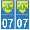 07 Guilherand-Granges ville autocollant plaque