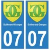 07 Guilherand-Granges ville autocollant plaque