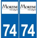 74 Morzine logo ski autocollant plaque stickers ville