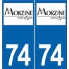74 Morzine logo ski autocollant plaque stickers ville