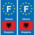F Europe Albanie Albania autocollant plaque