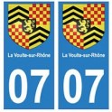 07 La Voulte-sur-Rhône ville autocollant plaque