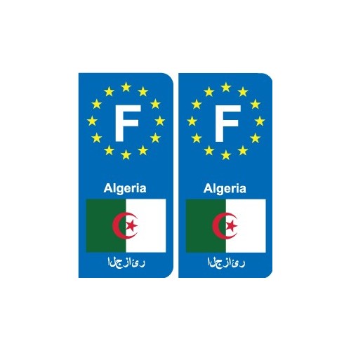 F Europe Algérie Algeria autocollant plaque