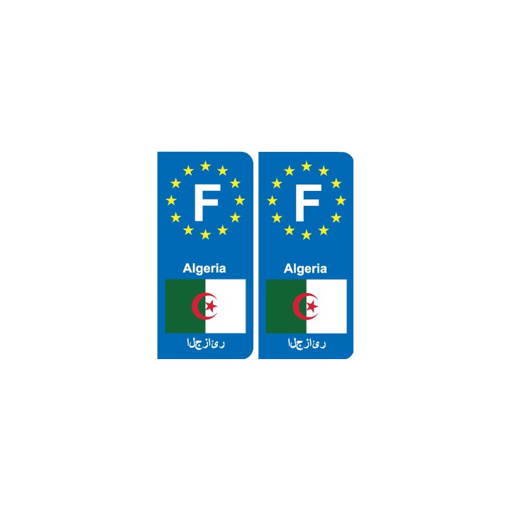 F Europe Algérie Algeria autocollant plaque
