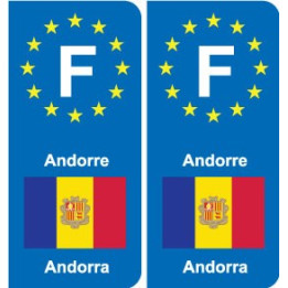 F Europe Andorre Andorra autocollant plaque