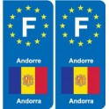 F Europe Andorre Andorra autocollant plaque