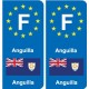 F Europe Anguilla autocollant plaque