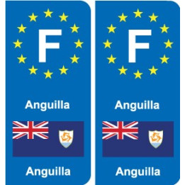 F Europe Anguilla autocollant plaque