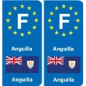 F Europe Anguilla autocollant plaque