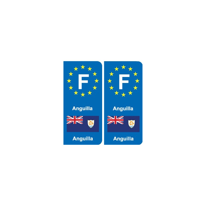 F Europe Anguilla autocollant plaque