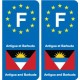 F Europe Antigua-et-Barbuda Antigua and Barbuda autocollant plaque