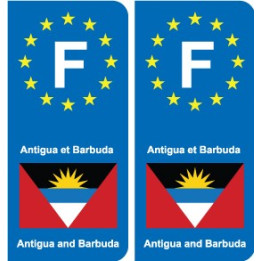 F Europe Antigua-et-Barbuda Antigua and Barbuda autocollant plaque