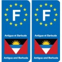 F Europe Antigua-et-Barbuda Antigua and Barbuda autocollant plaque