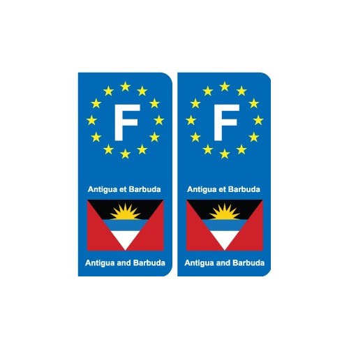 F Europe Antigua-et-Barbuda Antigua and Barbuda autocollant plaque