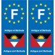 F Europe Antigua-et-Barbuda Antigua and Barbuda autocollant plaque
