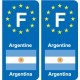 F Europe Argentine Argentina autocollant plaque
