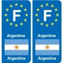 F Europe Argentine Argentina autocollant plaque