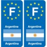 F Europe Argentine Argentina autocollant plaque
