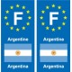 F Europe Argentine Argentina autocollant plaque