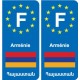 F Europe Arménie Armenia autocollant plaque