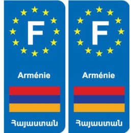 F Europe Arménie Armenia autocollant plaque
