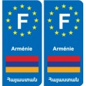 F Europe Arménie Armenia autocollant plaque