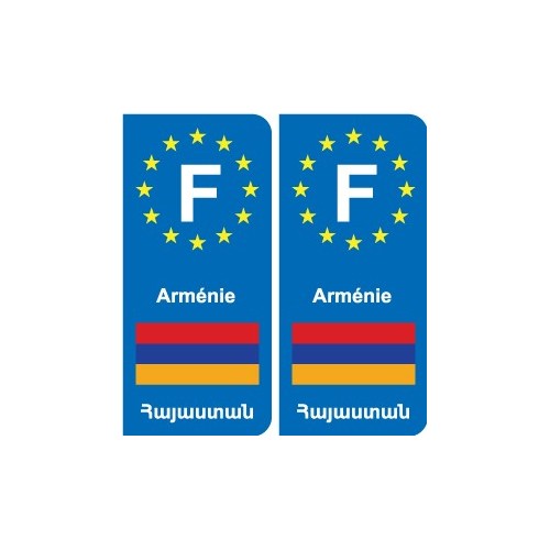 F Europe Arménie Armenia autocollant plaque