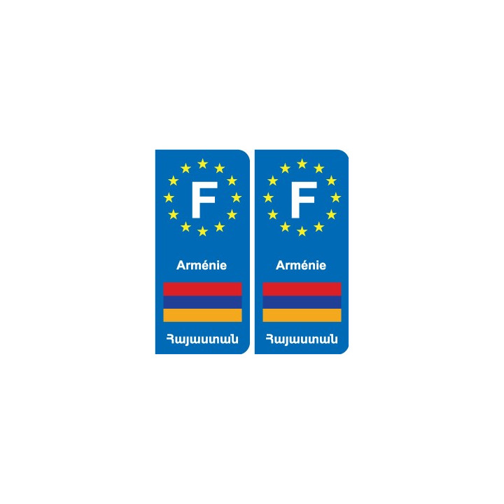 F Europe Arménie Armenia autocollant plaque