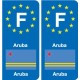 F Europe Aruba autocollant plaque