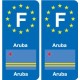 F Europe Aruba autocollant plaque