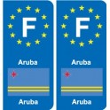 F Europe Aruba autocollant plaque