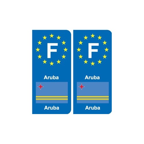 F Europe Aruba autocollant plaque