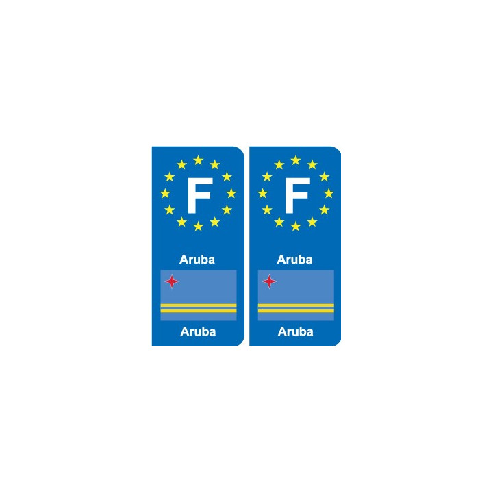 F Europe Aruba autocollant plaque