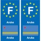 F Europe Aruba autocollant plaque