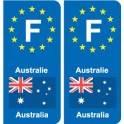 F Europe Australie Australia autocollant plaque