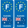 F Europe Australie Australia autocollant plaque