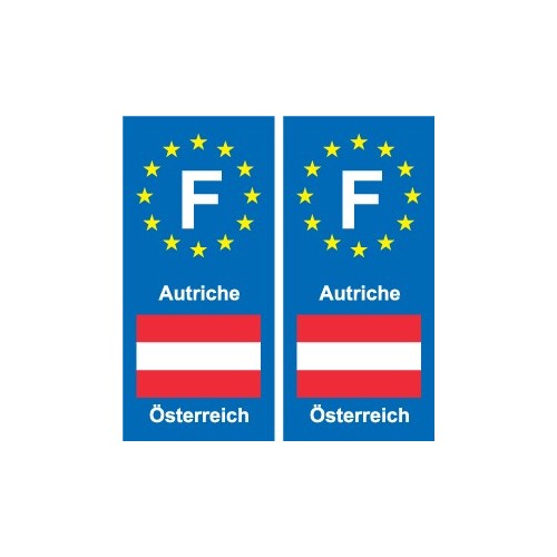 F Europe Autriche Austria autocollant plaque