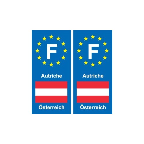 F Europe Autriche Austria autocollant plaque